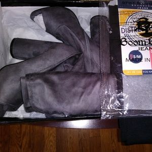 Amiclubwear Grey thigh high boots