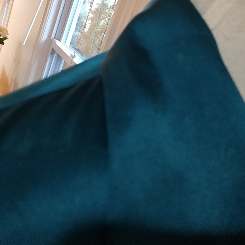 100% Silk Turquoise Rouched Long Sleeve Blouse - Unique Limited Edition - Picture 5 of 8