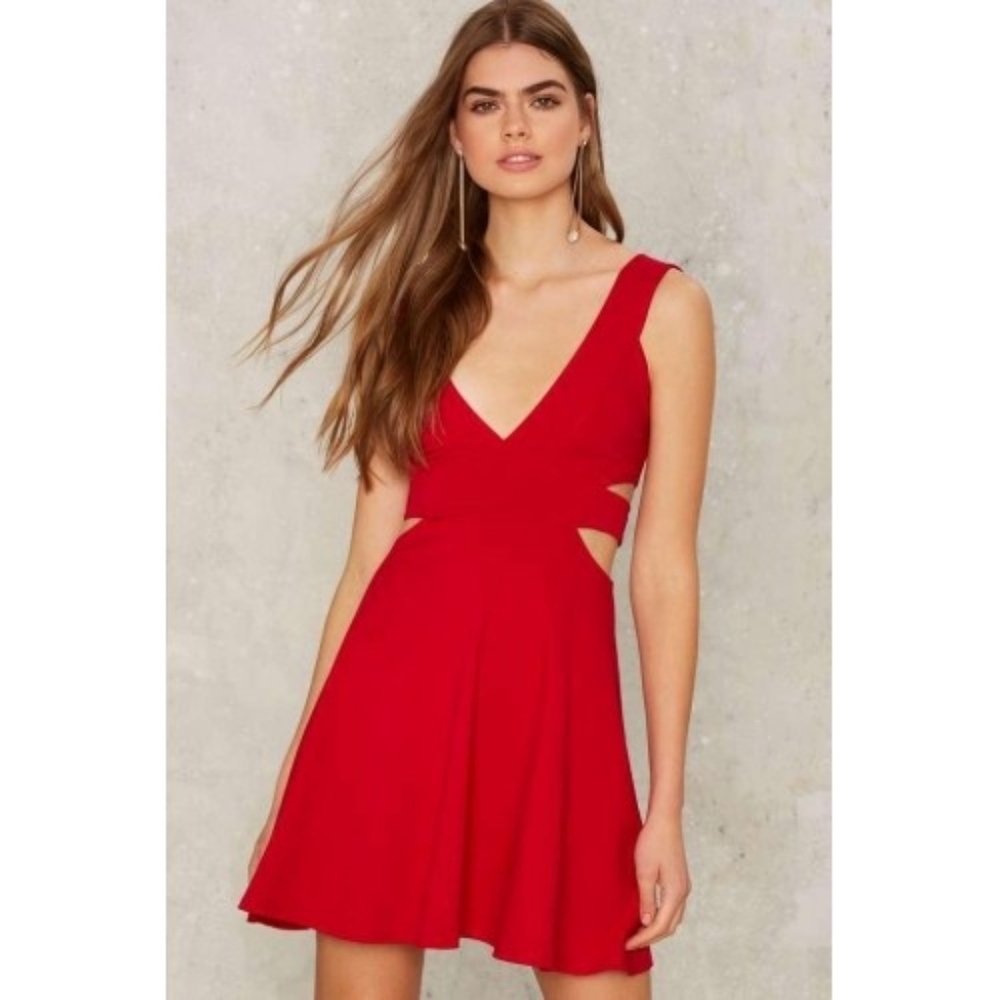 Red side cut out Dress Nasty Gal Size S
