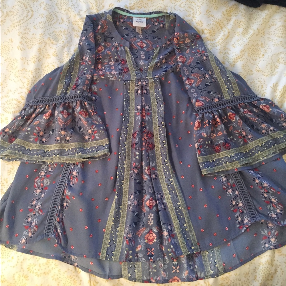 Colorful flowy top