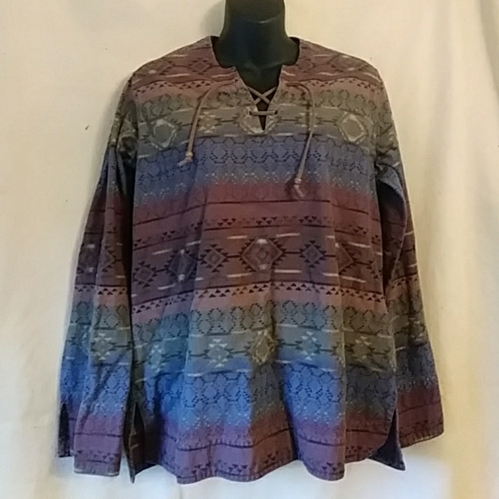 Cabela's flannel Aztec theme shirt- size M