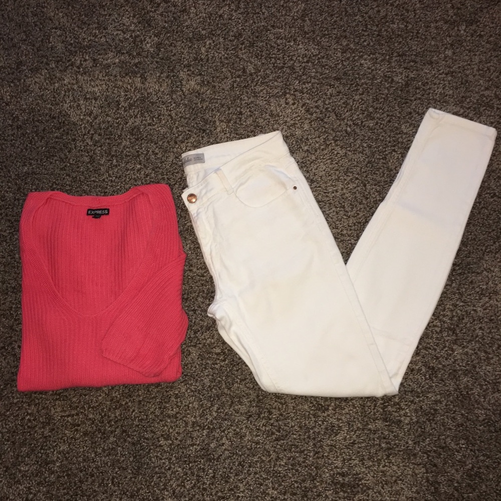 Zara thick white skinny jeans