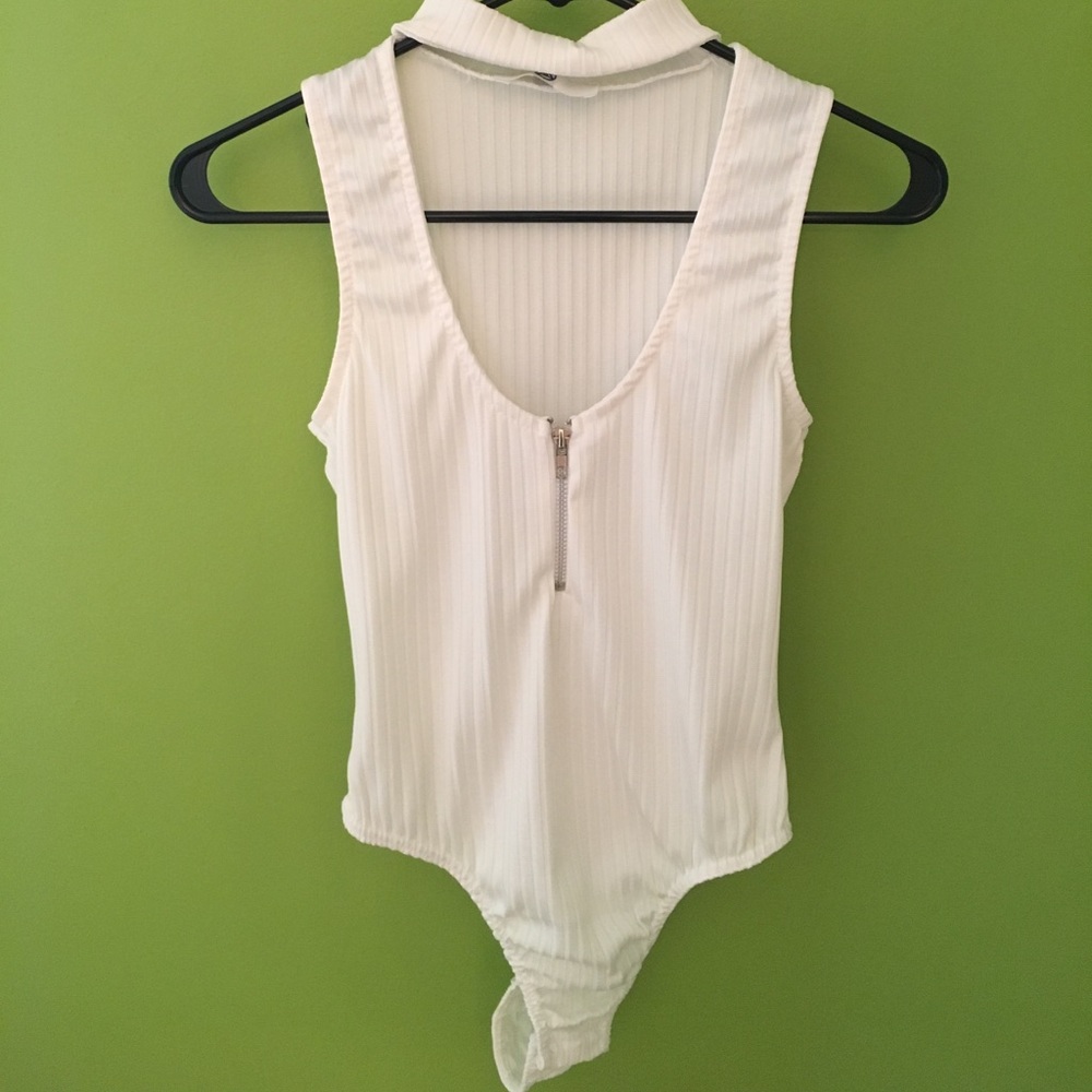 White Collared Bodysuit