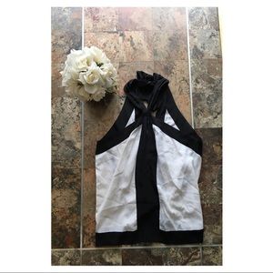 BCBG Helena Colorblock Halter Top