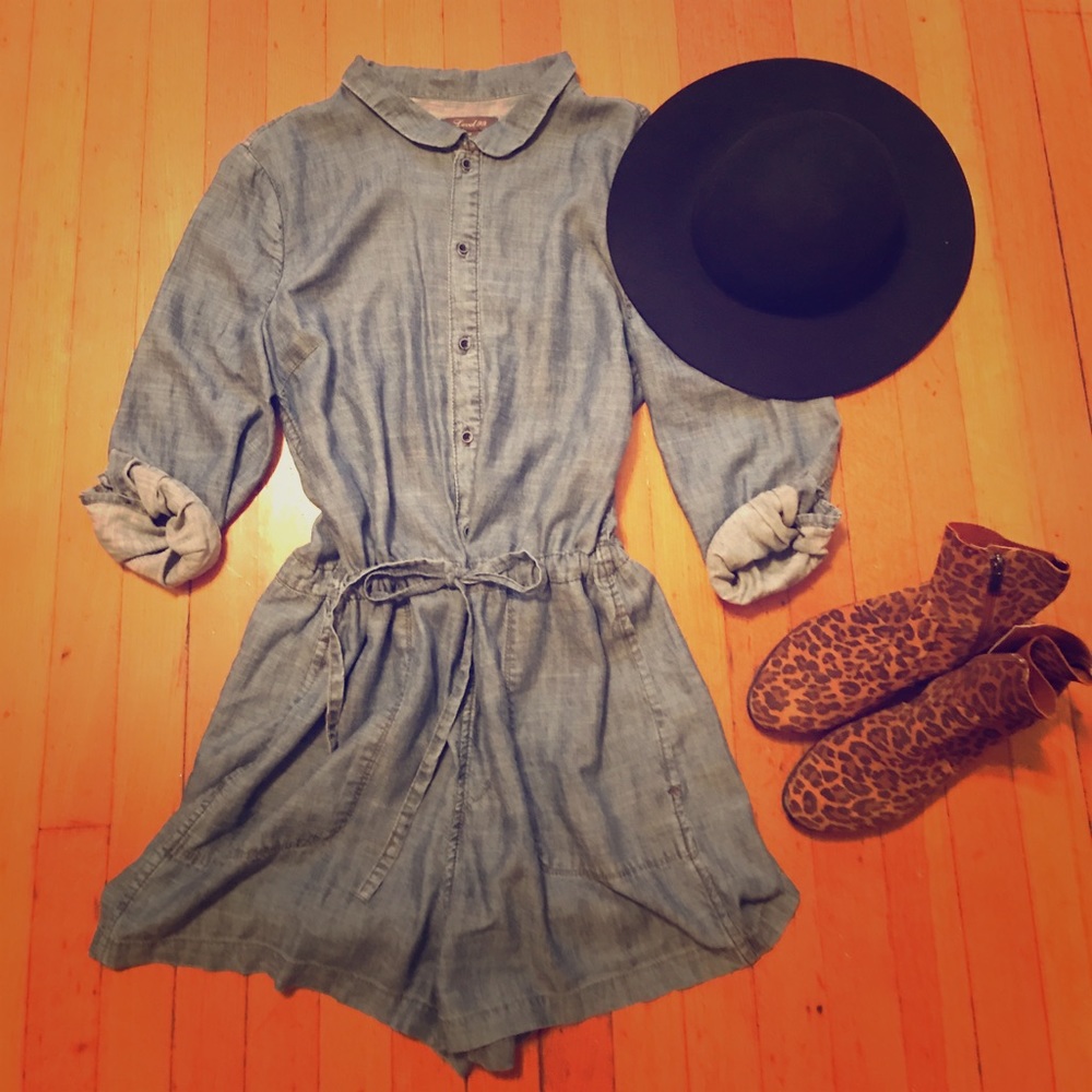 Anthropologie Denim Romper