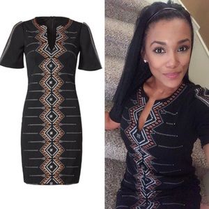 Embroidered shift dress, perfect for fall!