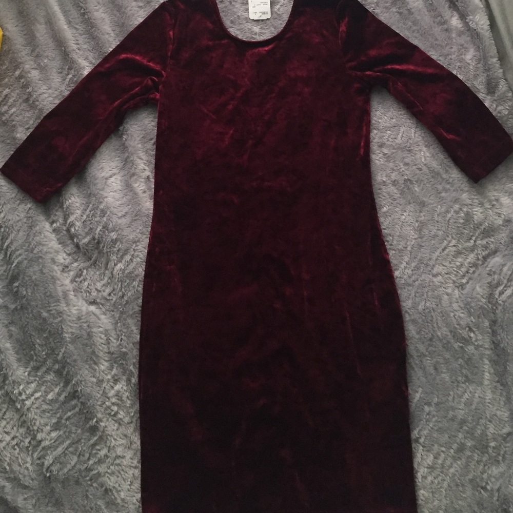 Burgundy Velvet Dress