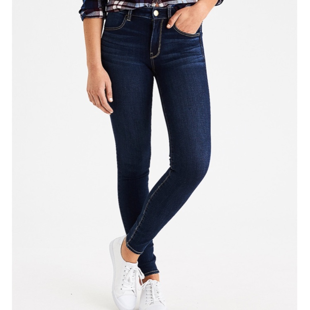 Dark wash high rise jeggings