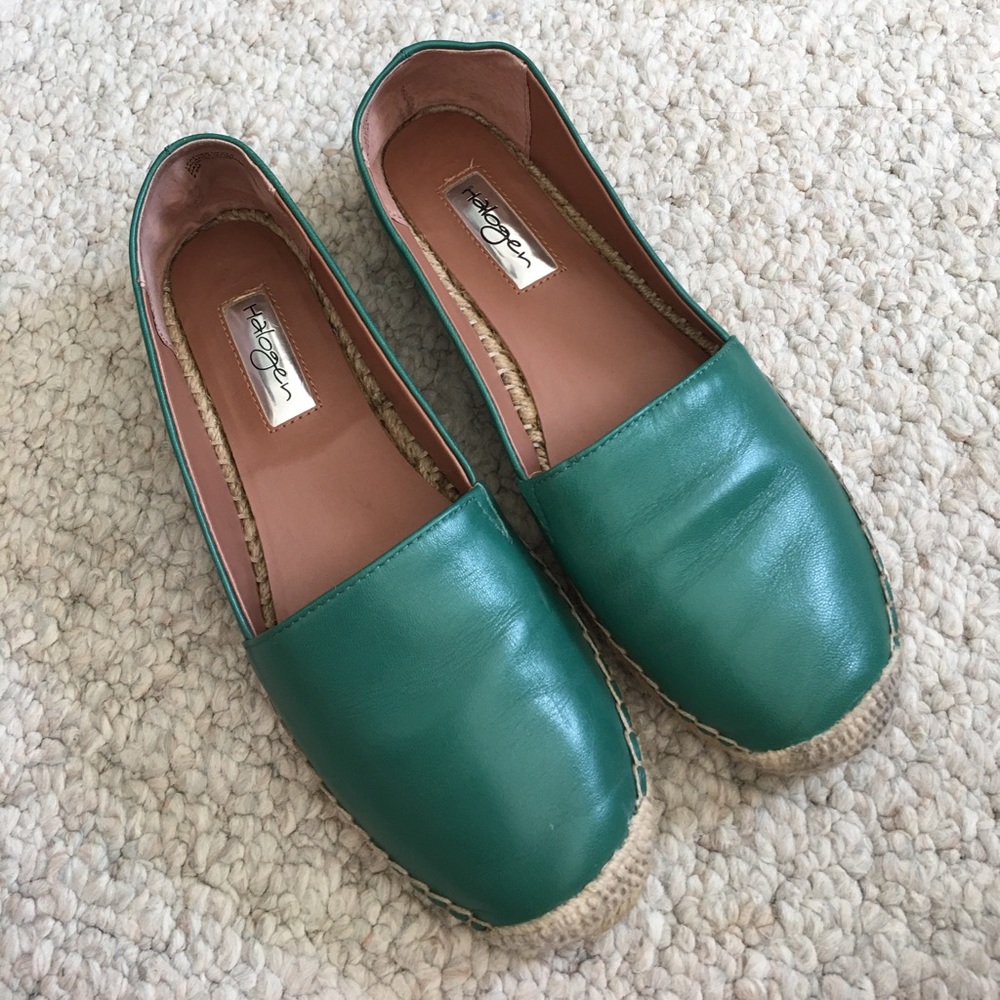 Halogen Espadrille leather Flat "Sabine"