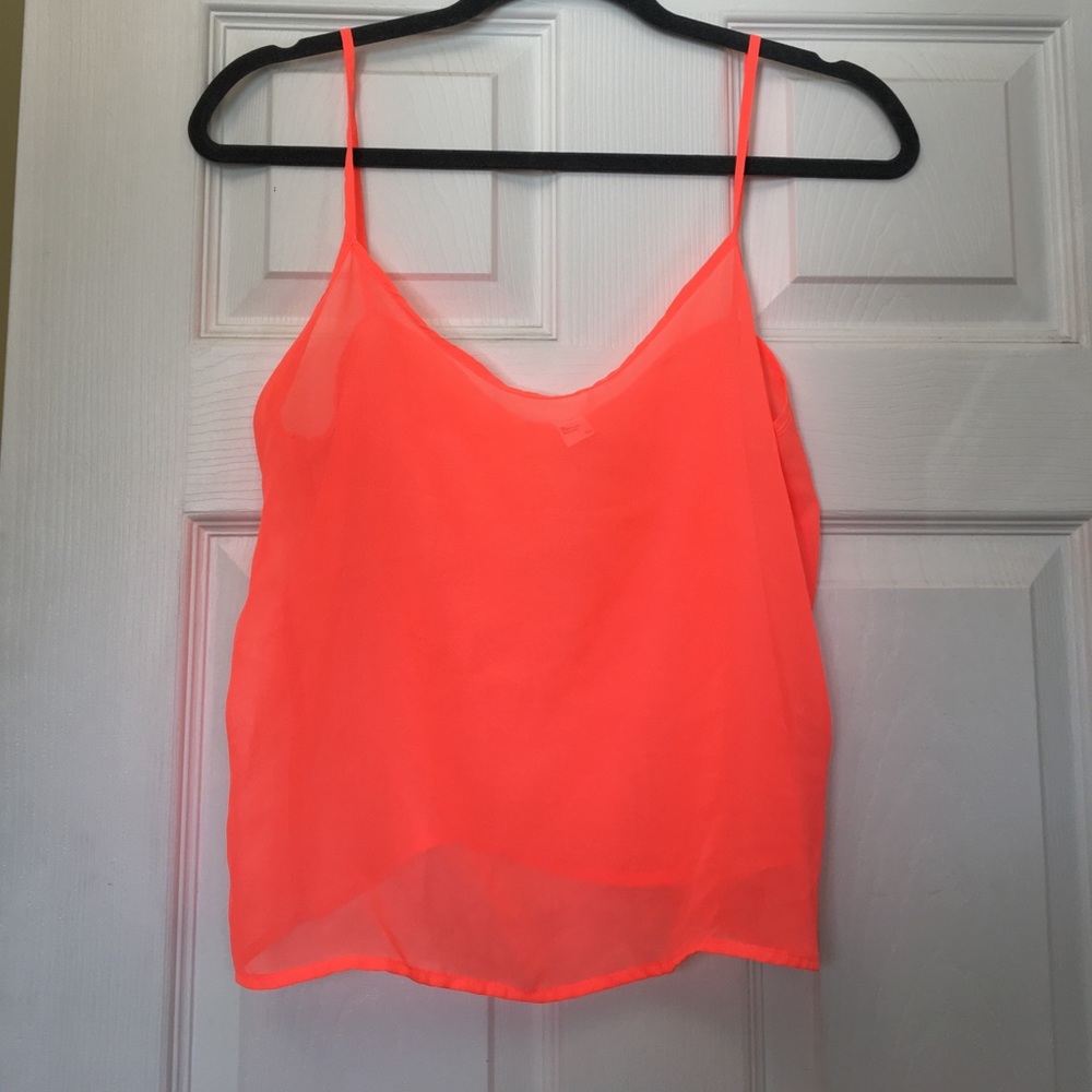 Neon pink chiffon American Apparel tank