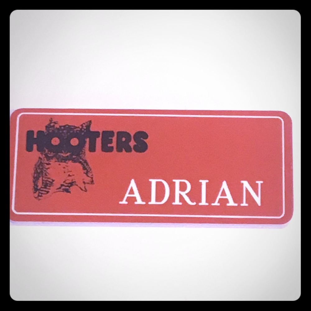 “Adrian” Orange Name Tag