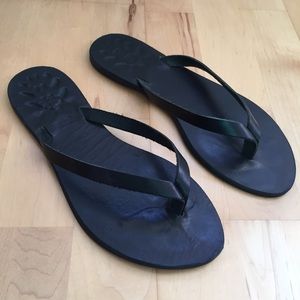 J. Crew Leather Black Sandals