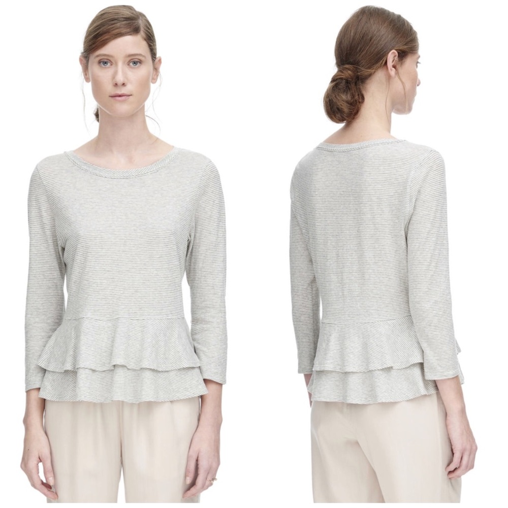 NWOT Rebecca Taylor Long Sleeve Striped Knit Tee