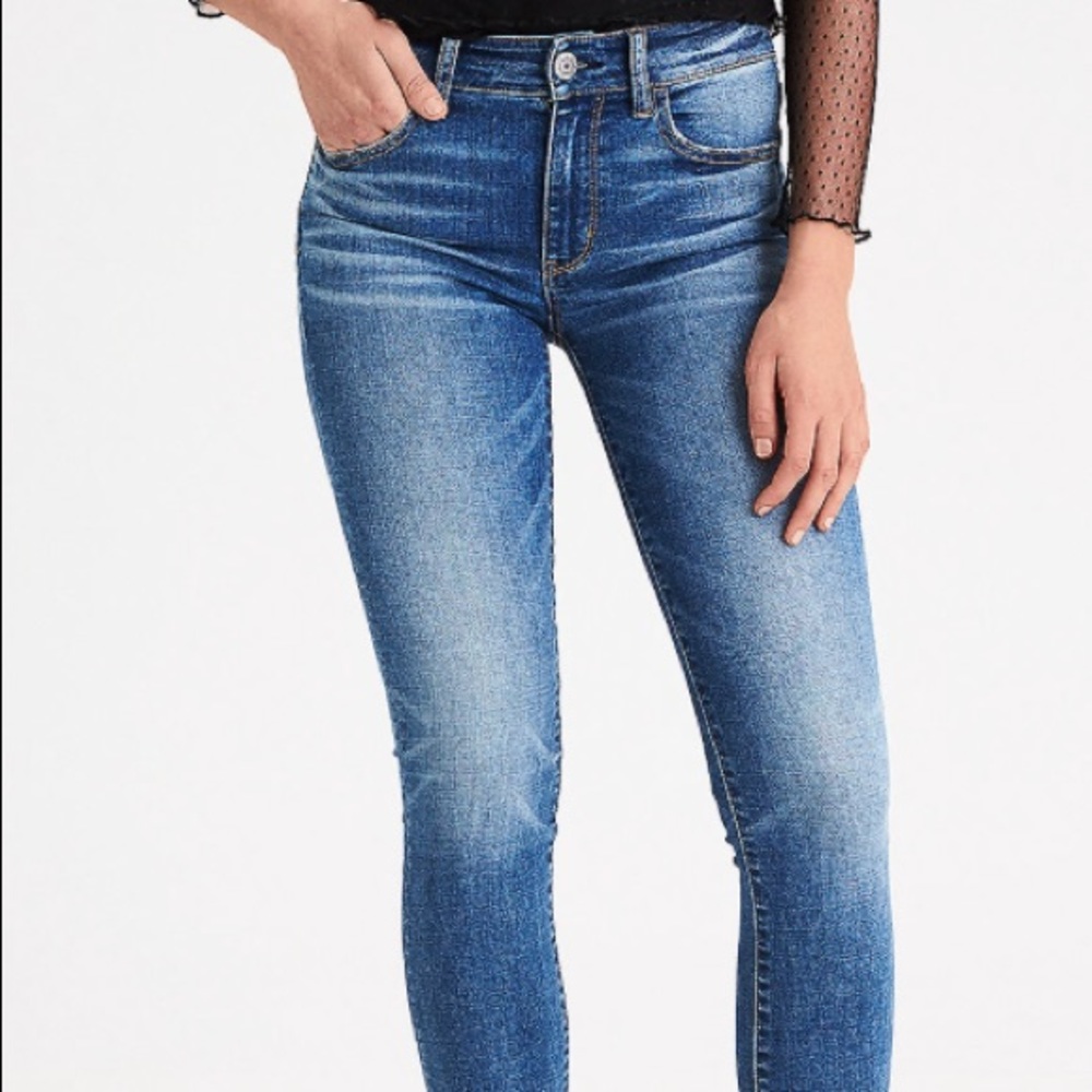 Medium wash high rise jeggings