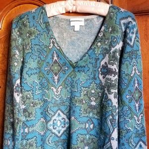 Charter club 100% Cashmere 2 ply v-neck sweater s