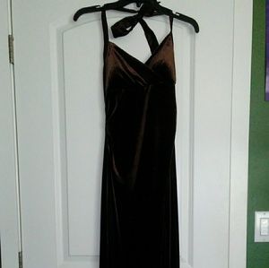 Medium brown full length dress