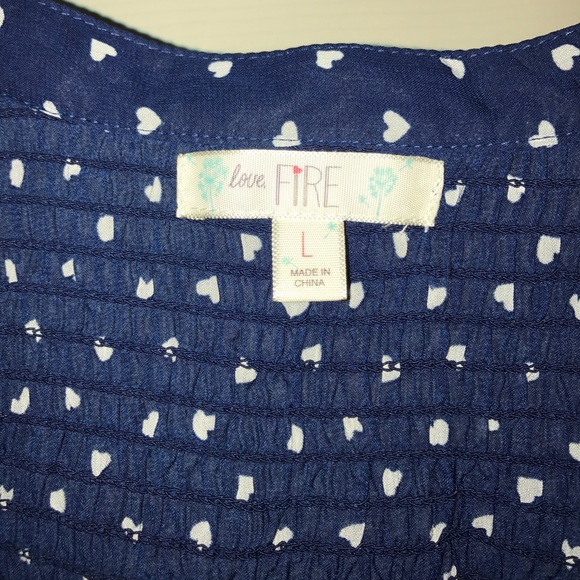 Navy button up sheer blouse - Picture 3 of 5