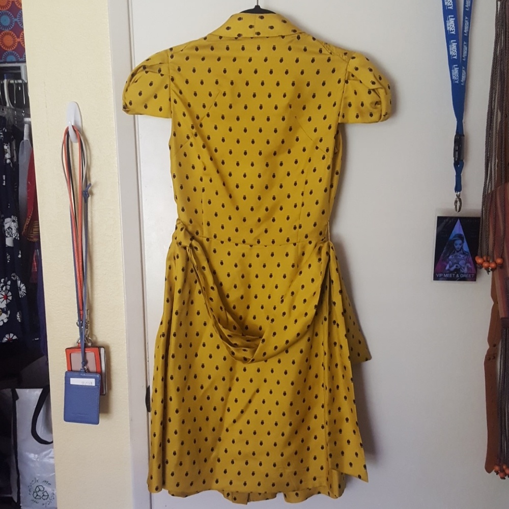 (SOLD) Kate Spade Yellow Owl Dress - Picture 2 of 5
