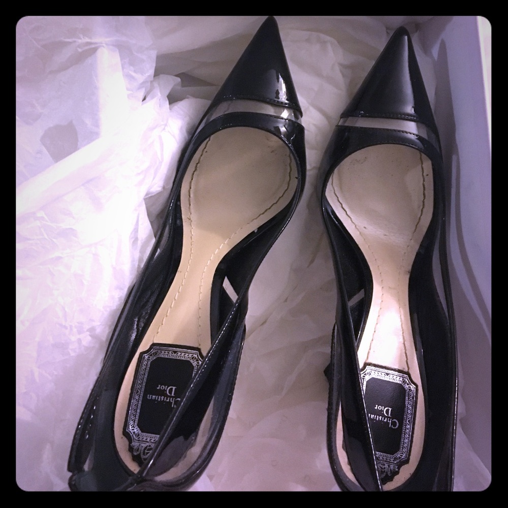 Dior black/clear wave pumps