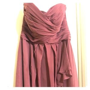 Short, strapless bridesmaid dress