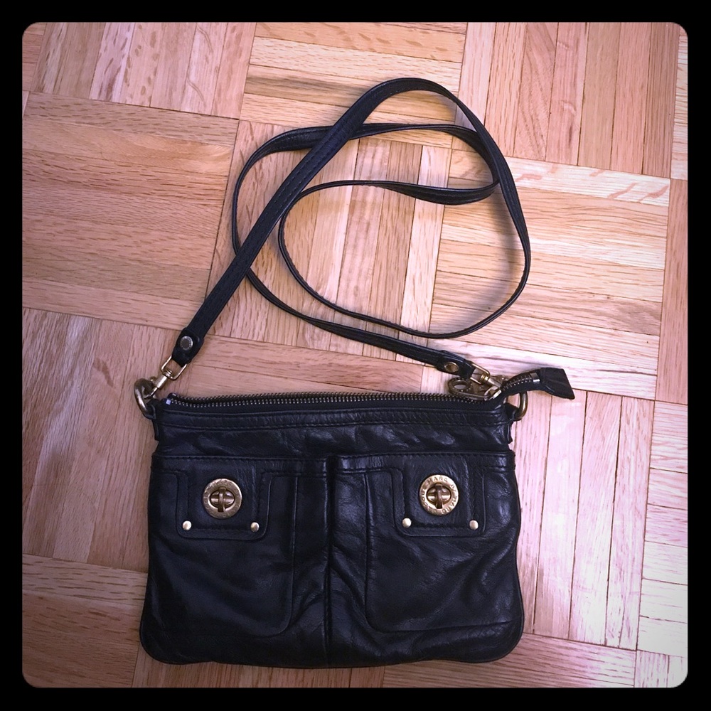 Marc Jacobs black leather crossbody bag