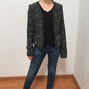 BCBG Paris Tweed Zipped Jacket