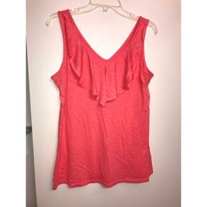 Lilly Pulitzer Coral ruffle tank top NWOT