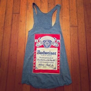 Heather Blue Budweiser Racerback Tank