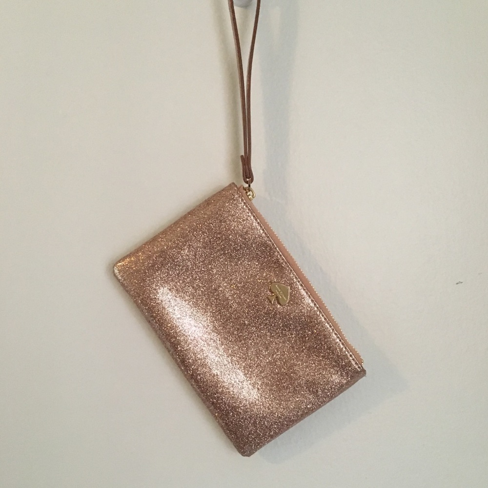 Kate Spade Sparkly Rose Gold Wristlet