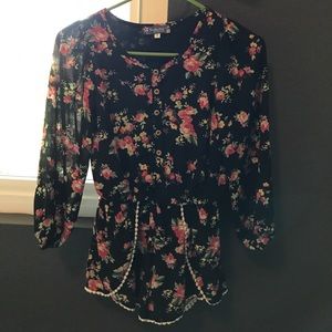 Kids Truly Me Floral Print Romper