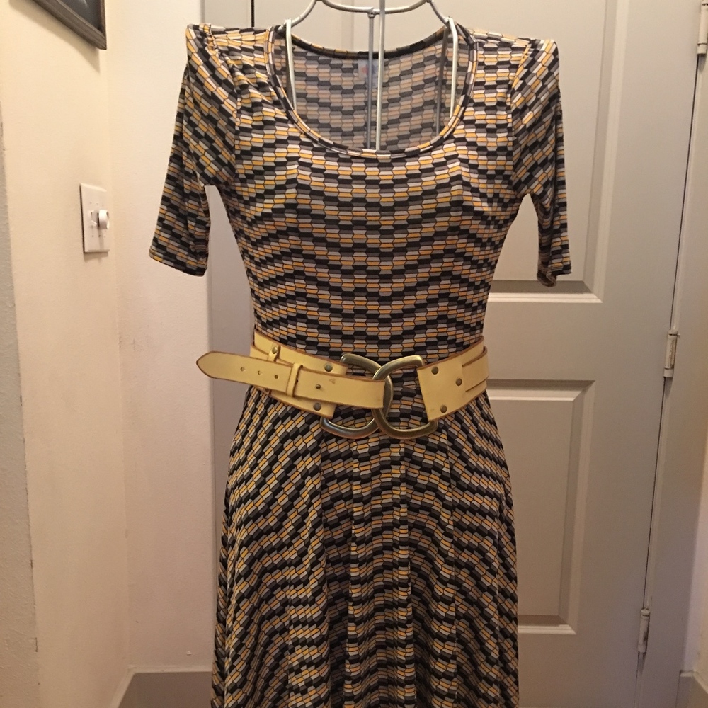 Lularoe Nicole | yellow + black geometric