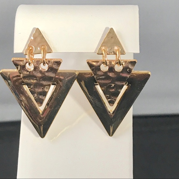 Jewelry - Double triangle gold colored earrings