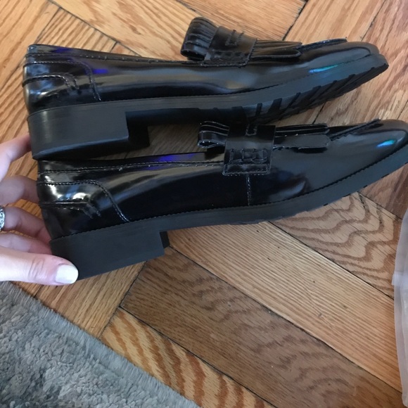 Zara black Oxford loafers fringe  size 39 - Picture 3 of 4