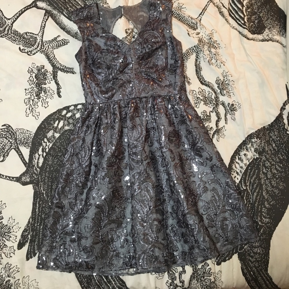DECODE silver dress w sequins, worn once!