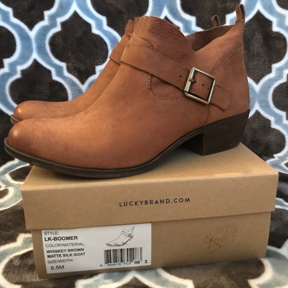 Luckybrand LK Bartalino Whiskey Brown Matte Womens Boots New Sz 5 /& 5.5