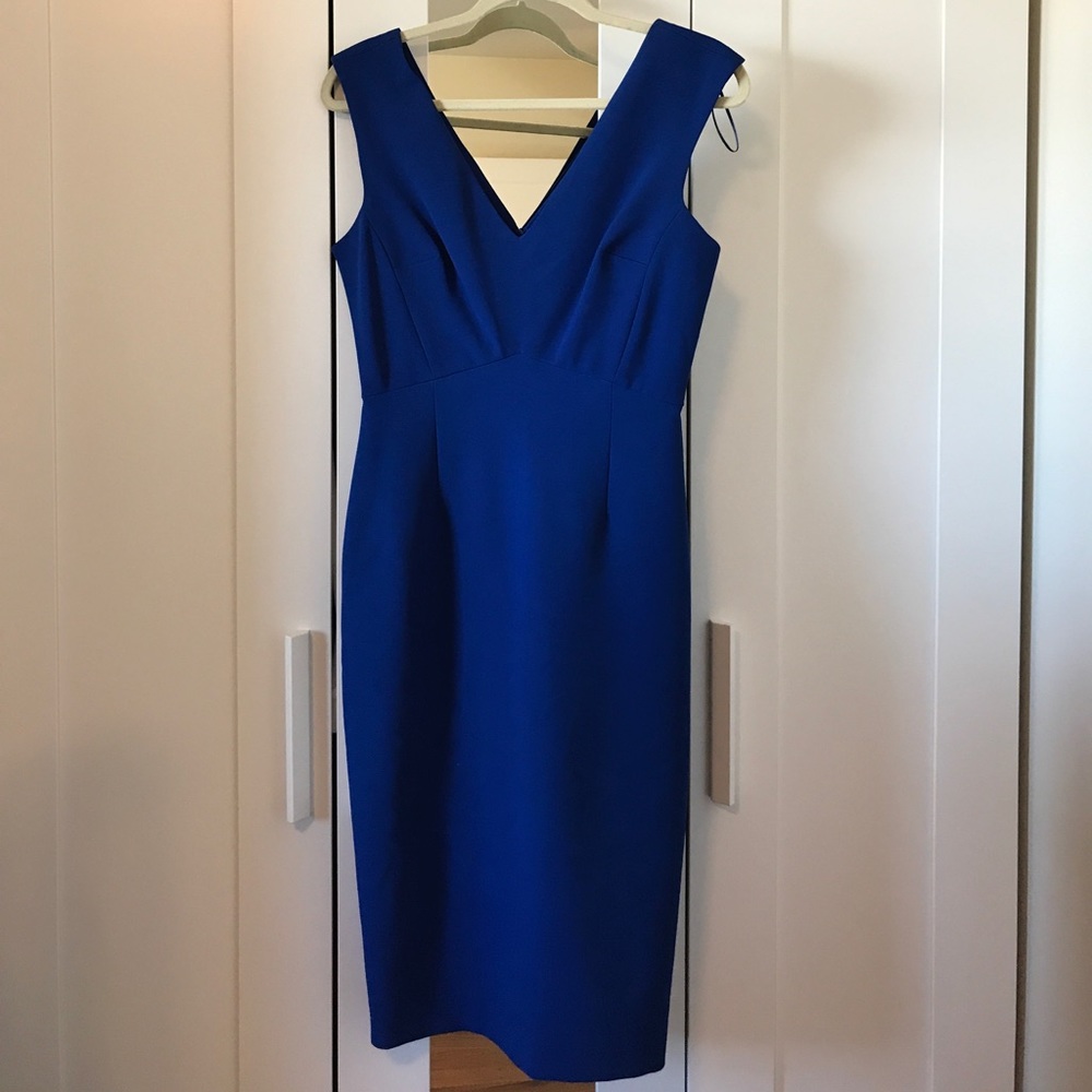 Blue Zara Sheath S MIDI Dress NWOT