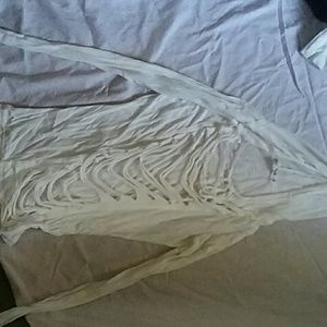 Super cute white ripped hoodie shirt