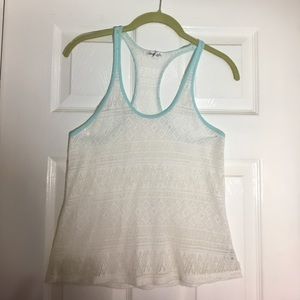White Floral Mesh Tanktop