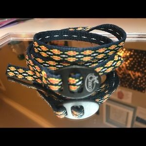 Chaco Embroidered Navy & Pink Wrist Wrap Bracelet