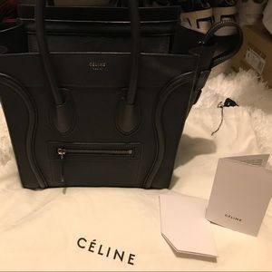 Celine micro leather black bag Celine micro leather black bag
