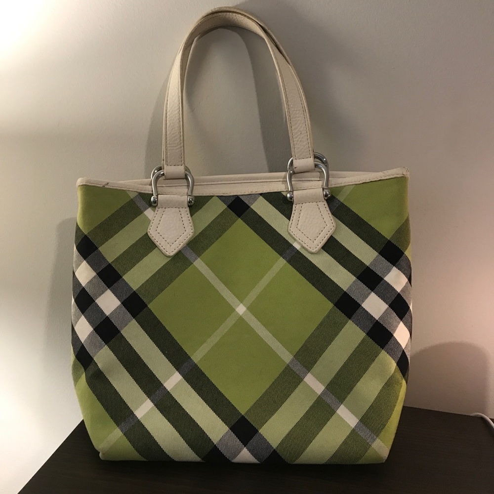 Burberry check canvas and leather tote