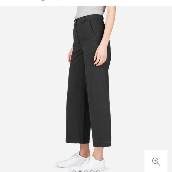 Everlane Pants - Everlane crop wide leg pants - true black