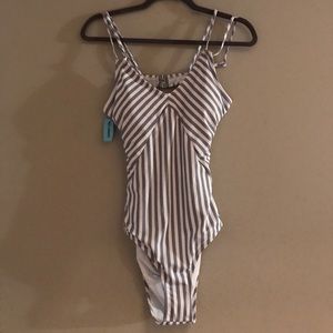 Striped NWT Cut out one piece swimsuit