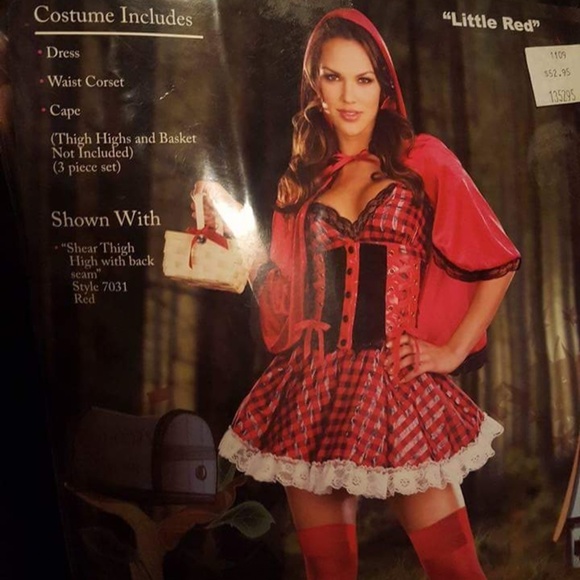 Little Red Riding Hood 3 piece: dress, corset, cap - Picture 1 of 6
