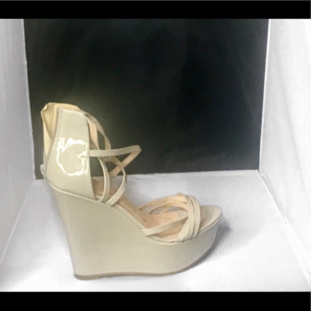 Tan strappy wedges