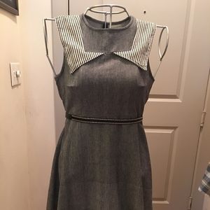 Gray Herringbone Sailor Dress