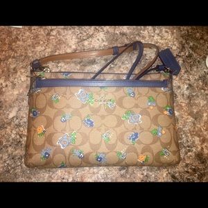 Coach Crossbody Blue Flower NWT