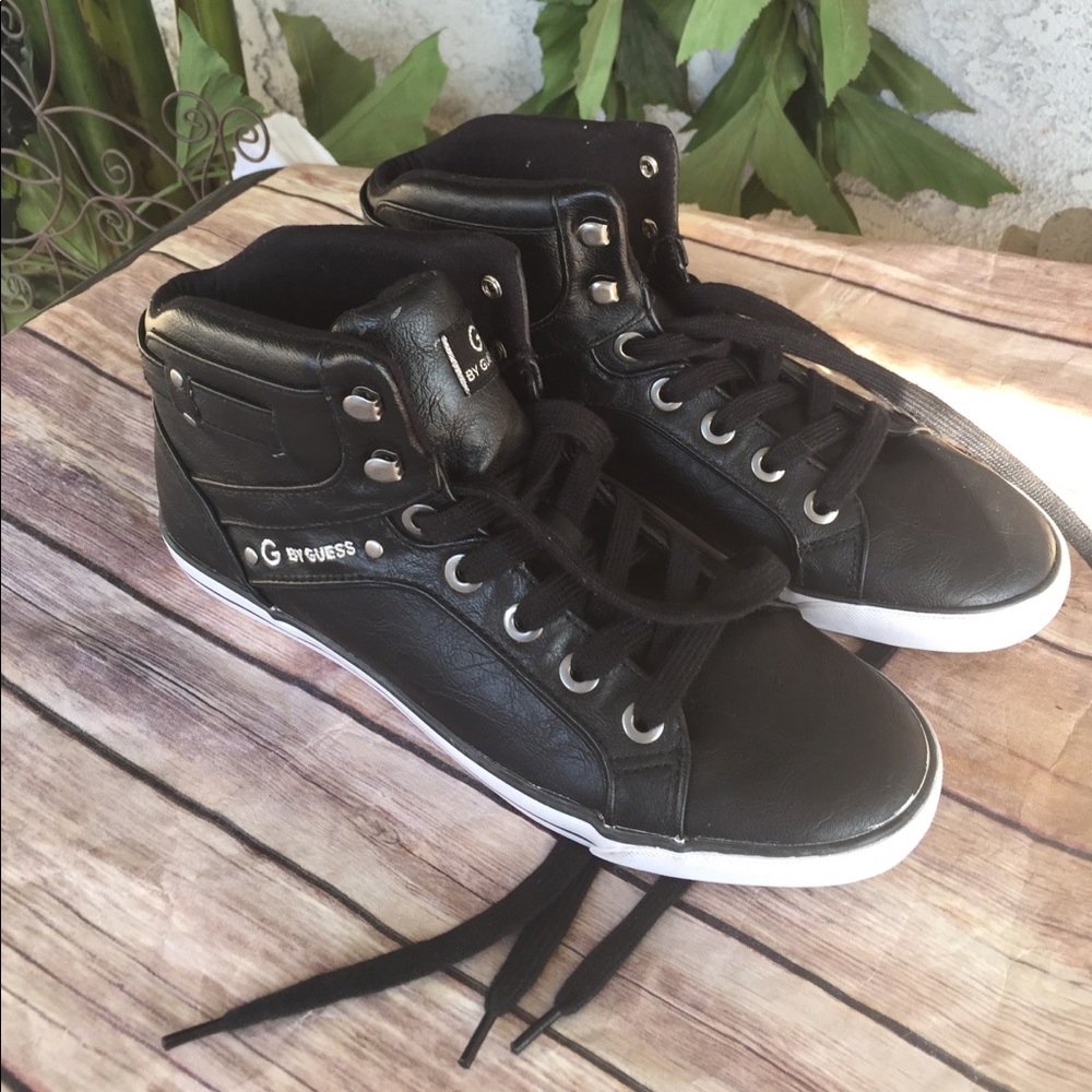 Guess high- top black /Sliver trim men's  10