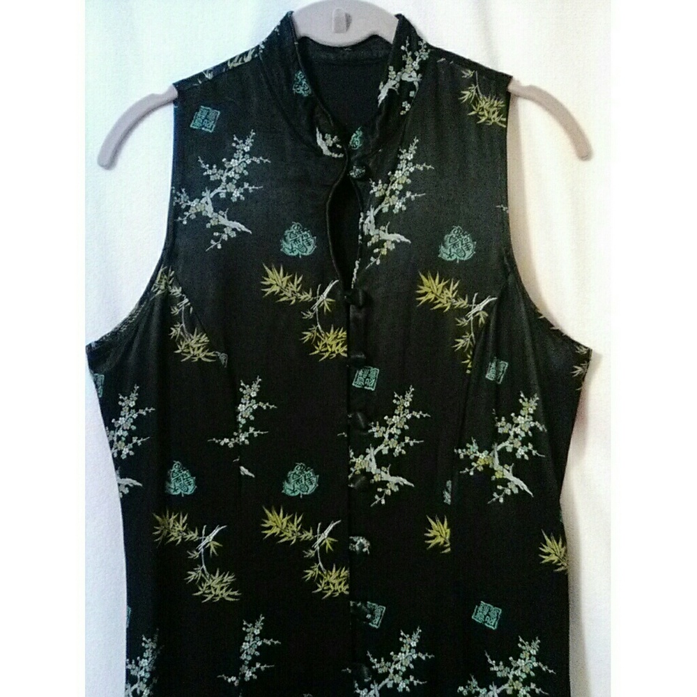 Oriental Button Collar Maxi Dress