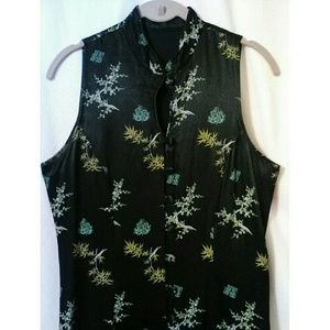 Oriental Button Collar Maxi Dress